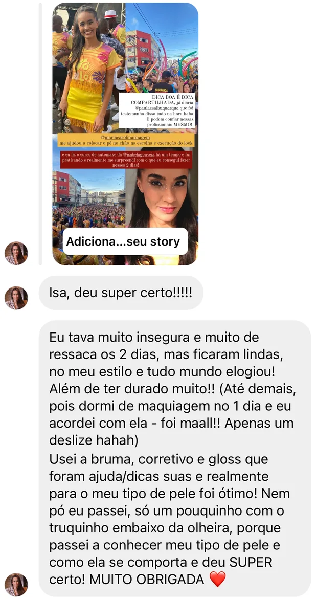 Depoimento: make dos 2 dias de carnaval