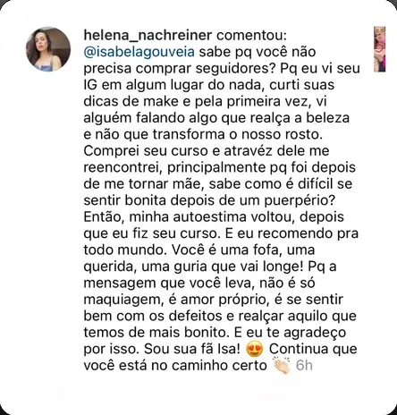 Depoimento de aluna