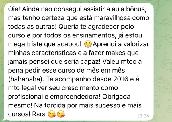 Depoimento de aluna