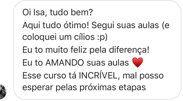 Depoimento de aluna
