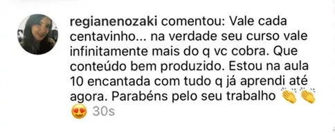 Comentário da aluna Regiane